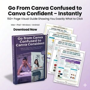 Learn Canva the easy way with this 150+ page step-by-step visual guide. Perfect for beginners on Mac, Windows, iPad & mobile. Instant download. Lifetime updates.